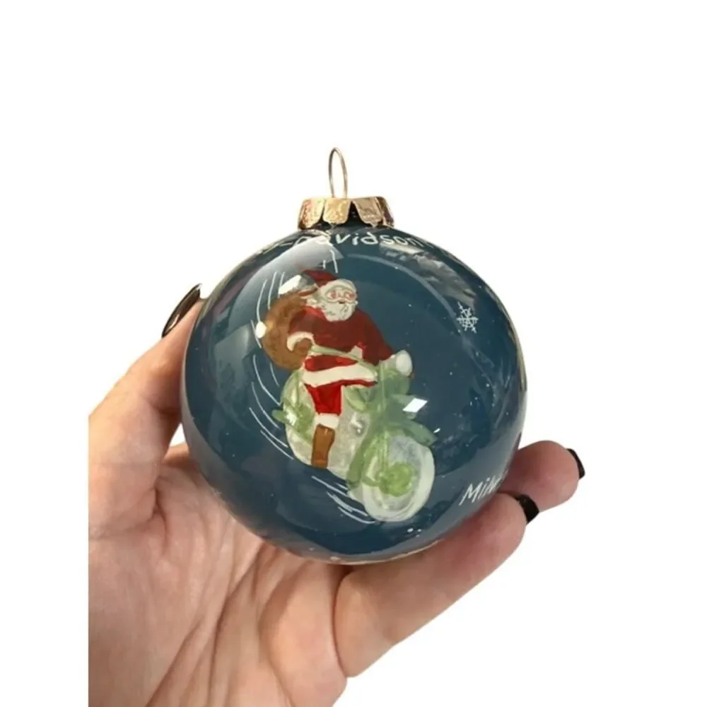 Harley Davidson Ball Ornament Bent Brush Art Milwaukee, WI